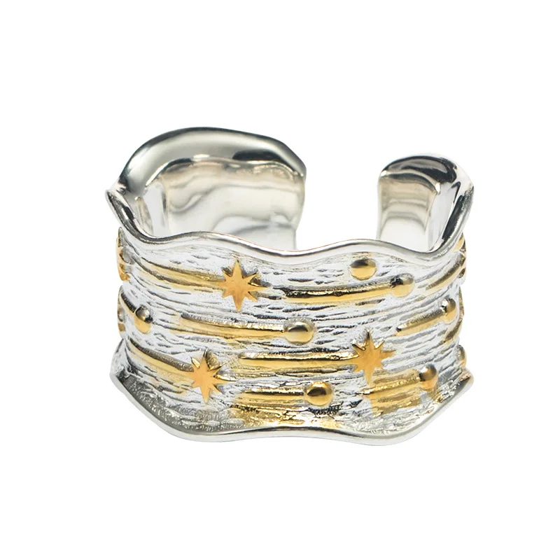 925 Silver Jewelry Natural Stone Rings For Women Vintage Antique Style Meteor Shower Opening Adjustable Rings
925 Silver Jewelry Natural Stone Rings For Women Vintage Antique Style Meteor Shower Opening Adjustable Rings