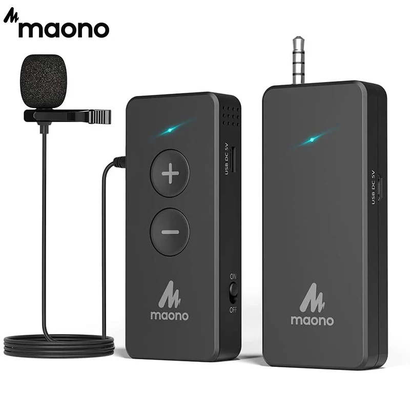 Беспроводная микрофонная система MAONO 2 4 ГГц с мини микрофоном петличный микрофон