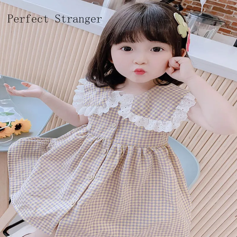 2021 Summer New Arrival Lovely Girls Clothes Peter Pan Collar Plaid Sleeveless Baby Girl Dress High Quality
2021 Summer New Arrival Lovely Girls Clothes Peter Pan Collar Plaid Sleeveless Baby Girl Dress High Quality