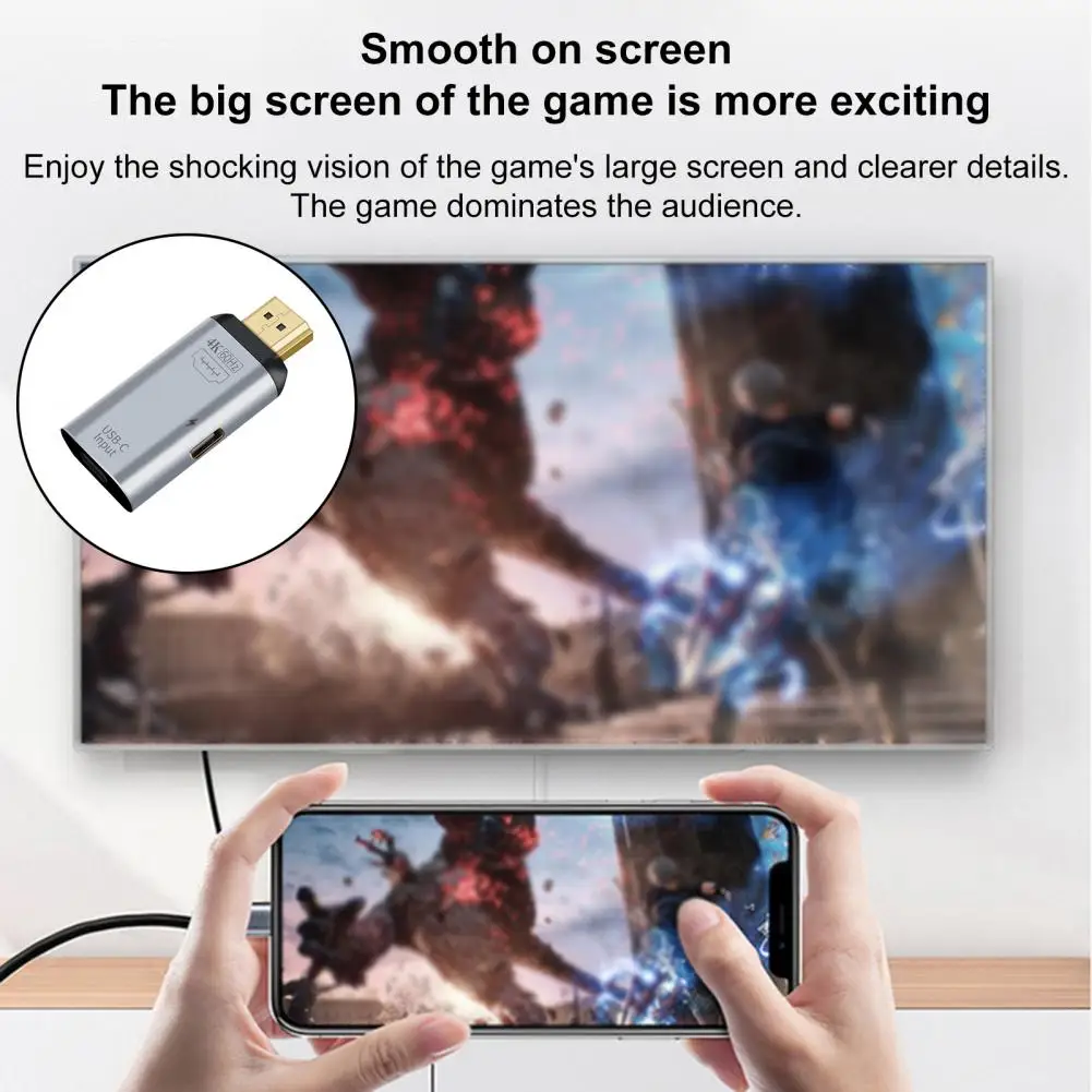 Адаптер видеоконвертера 4K 60 Гц Тип C гнездо HDMI-совместимый DP штекер видеоадаптер