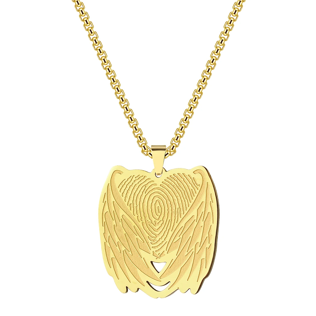 Kinitial Stainless Steel Fingerprint Angel Wing Necklace Punk Hip Hop Gothic Necklaces For Men Women Fashion Choker Jewelry Gift
Kinitial Stainless Steel Fingerprint Angel Wing Necklace Punk Hip Hop Gothic Necklaces For Men Women Fashion Choker Jewelry Gift