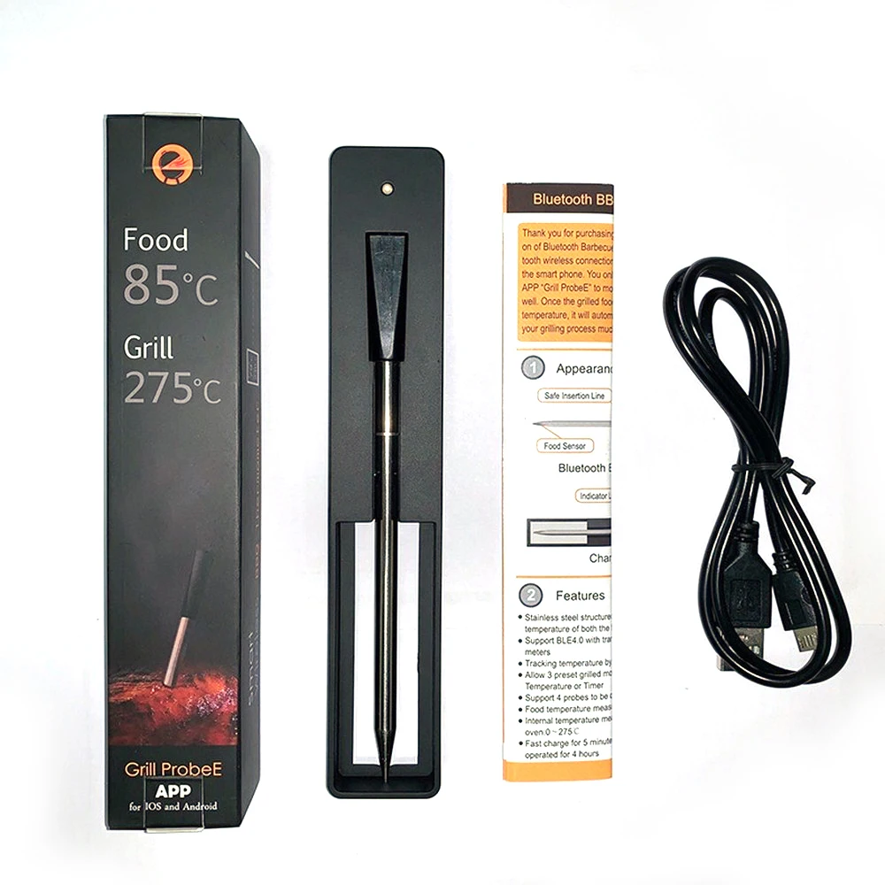 Digital Probe Meat Thermometer Kitchen Wireless Cooking BBQ Food Thermometer Bluetooth USB Oven Grill Barbecue Temperature Meter
Digital Probe Meat Thermometer Kitchen Wireless Cooking BBQ Food Thermometer Bluetooth USB Oven Grill Barbecue Temperature Meter