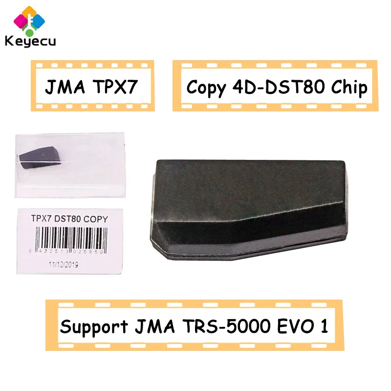 

KEYECU JMA TPX7 Transponder Ignition Chip Copy 4D DST80 Chip Support JMA TRS-5000 EVO Can Be Overwritten Multiple Times