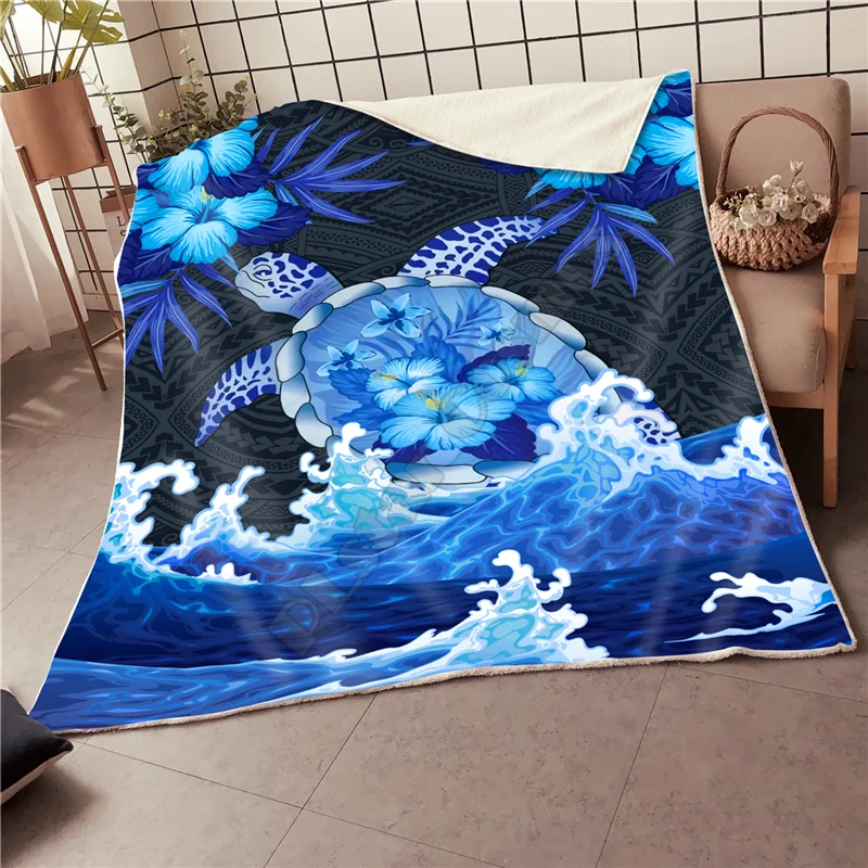 

Premium Blue Turtle 3d printed fleece blanket Beds Hiking Picnic Thick Quilt Fashionable Bedspread Sherpa Throw Blanket