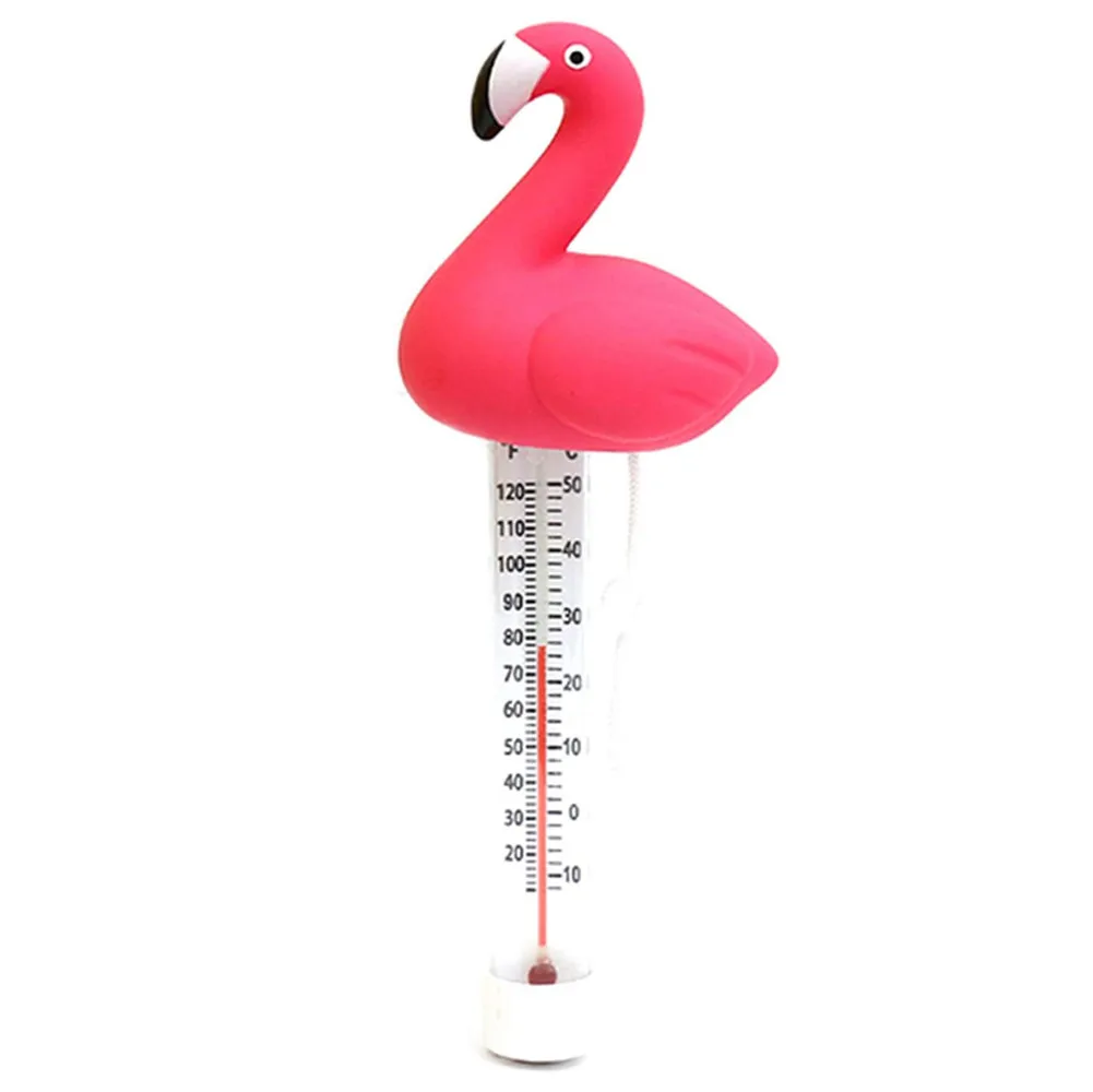 

Водный термометр, фламинго, плавающий термометр долговечный бассейн, мультяшный пруд, аксессуары для контроля температуры