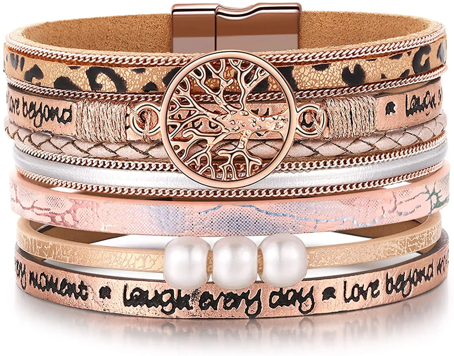 Inspirational Tree of Life Leather Bracelets for Women Lucky Tree Wrap Bracelet Christmas Birthday Jewelry Gifts for Teen Girls
Inspirational Tree of Life Leather Bracelets for Women Lucky Tree Wrap Bracelet Christmas Birthday Jewelry Gifts for Teen Girls