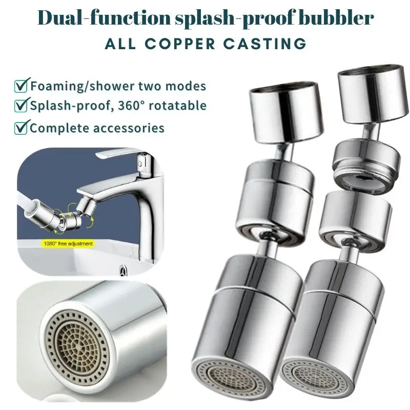 720 degree faucet aerator adjustable dual-mode sprayer anti-splash filter bathroom vanity kitchen rotating faucet aerator
720 degree faucet aerator adjustable dual-mode sprayer anti-splash filter bathroom vanity kitchen rotating faucet aerator