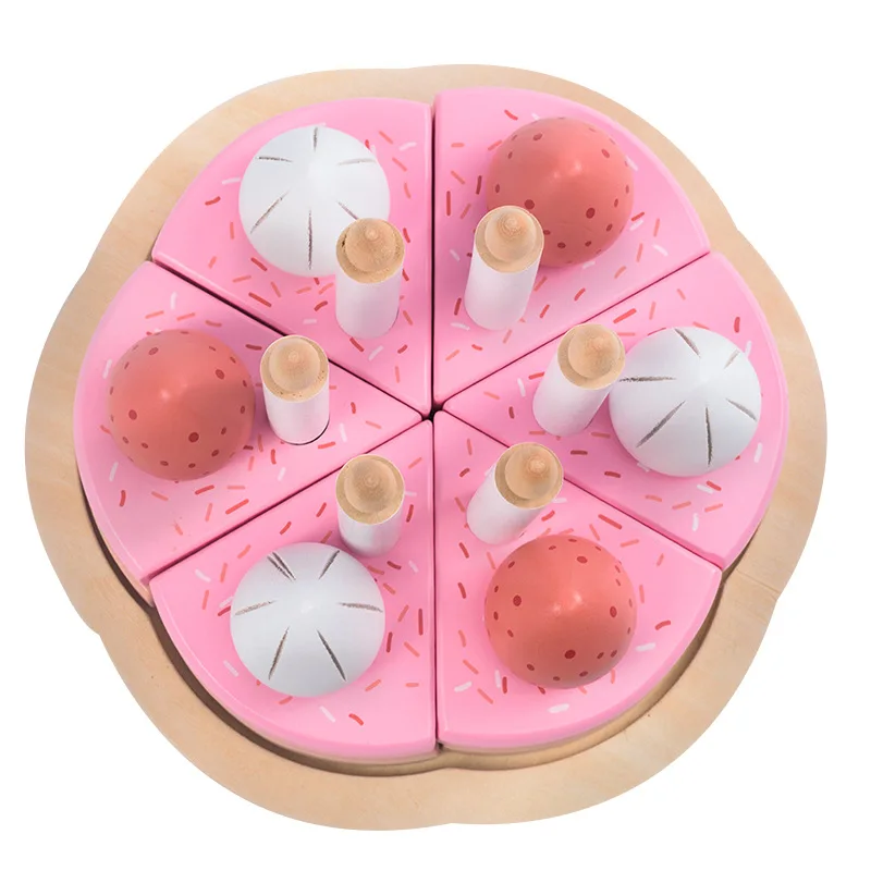 Игрушки для кухни имитация торта еда творчества ролевая игра резка розовый торт
