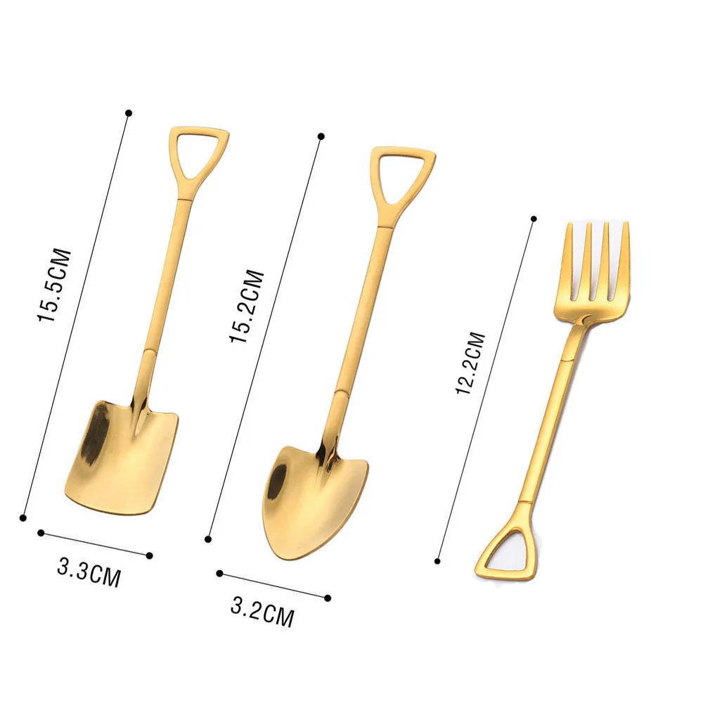 10Pcs Stainless Steel Shovel Coffee Spoon Creative Tea Spoon Shovel dessert Spoon Tableware Ice Cream Spoon Fork Dinnerware set
10Pcs Stainless Steel Shovel Coffee Spoon Creative Tea Spoon Shovel dessert Spoon Tableware Ice Cream Spoon Fork Dinnerware set