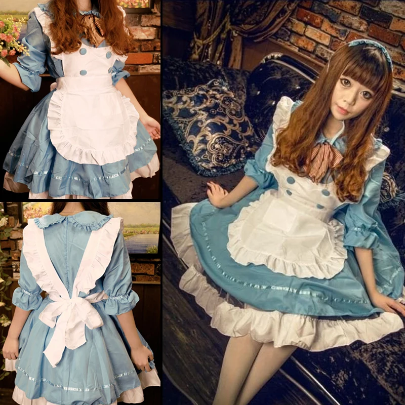 3-Piece Set Women Maid Outfit Sweet Gothic Lolita Dresses Anime K-ON! Cosplay Costume Apron Dress Uniforms Halloween Costumes
3-Piece Set Women Maid Outfit Sweet Gothic Lolita Dresses Anime K-ON! Cosplay Costume Apron Dress Uniforms Halloween Costumes