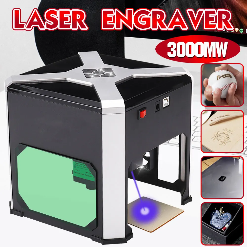 3000mW CNC 3D Laser Engraver Cutting Engraving Machine DIY Mark Printer Cutter Printer Woodworking Engraving Laser pro machine
3000mW CNC 3D Laser Engraver Cutting Engraving Machine DIY Mark Printer Cutter Printer Woodworking Engraving Laser pro machine