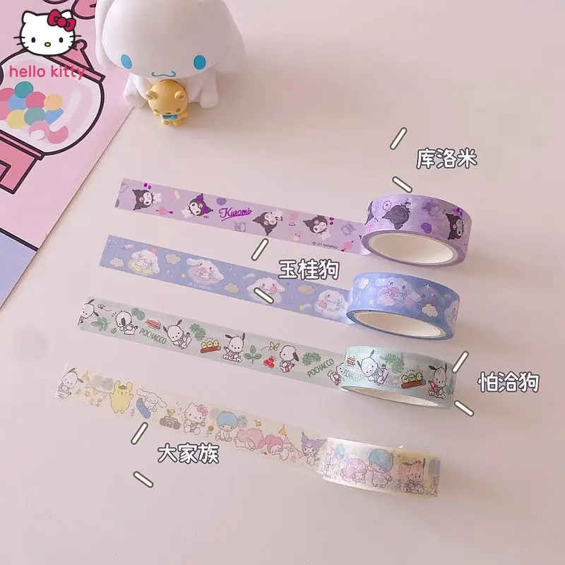Hello Kitty hand ledger tape Cartoon Melody Twin Star Jade Cinnamon dog Coolomi and paper tape stationery stickers 15mm*5m
Hello Kitty hand ledger tape Cartoon Melody Twin Star Jade Cinnamon dog Coolomi and paper tape stationery stickers 15mm*5m