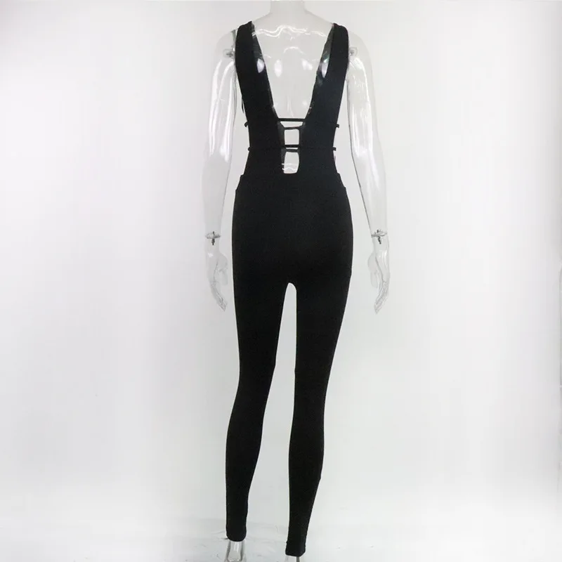 Patchwork Sheer Bandage Jumpsuit Hollow Out Sleeveless Casual Romper Tracksuit Club Solid Irregular Bodysuit Workout Clothes
Patchwork Sheer Bandage Jumpsuit Hollow Out Sleeveless Casual Romper Tracksuit Club Solid Irregular Bodysuit Workout Clothes