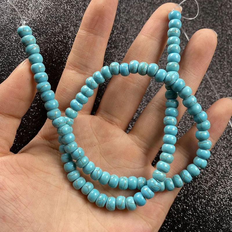 Round Natural Stone Bead Blue Turquoises Bracelet Necklace Jewelry For DIY Jewelry Birthday Gift Size 4x6mm/5x8mm/6x10mm/7x12mm
Round Natural Stone Bead Blue Turquoises Bracelet Necklace Jewelry For DIY Jewelry Birthday Gift Size 4x6mm/5x8mm/6x10mm/7x12mm