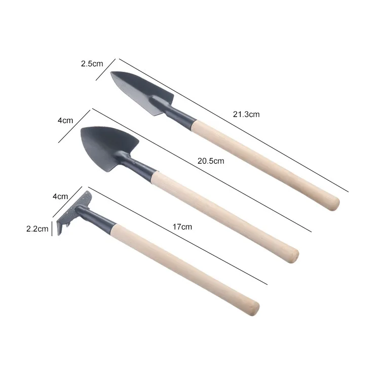 3pcs Mini Portable Gardening Tool Metal Head Shovel Rake Spade Plant Garden Soil Raising Flowers Wooden Handle Tool Set
3pcs Mini Portable Gardening Tool Metal Head Shovel Rake Spade Plant Garden Soil Raising Flowers Wooden Handle Tool Set