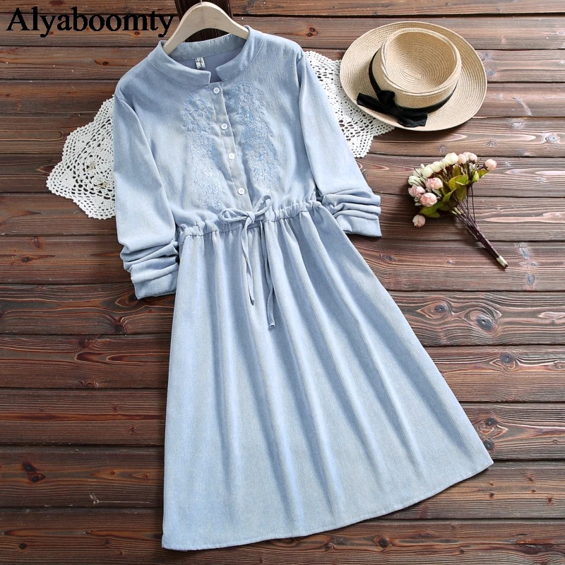Japanese Preppy Style Autumn Women Cute Dress Red Blue Yellow Pink Green Floral Embroidery Femme Robe Retro Corduroy Sweet Dress
Japanese Preppy Style Autumn Women Cute Dress Red Blue Yellow Pink Green Floral Embroidery Femme Robe Retro Corduroy Sweet Dress