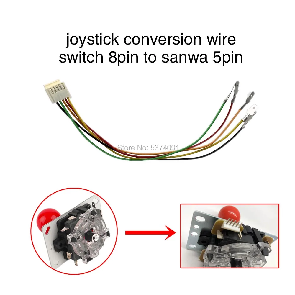 2 pcs/lot 4.8mm 8pin Switch Joystick To 5pin Sanwa Joystick Arcade Pandora Box Cable Conversion Game Cabinet jamma
2 pcs/lot 4.8mm 8pin Switch Joystick To 5pin Sanwa Joystick Arcade Pandora Box Cable Conversion Game Cabinet jamma