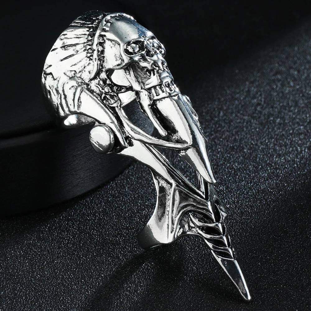 Charming Skull Punk Gothic Rock Scroll Joint Armor Knuckle Metal Full Finger Rings Silver Color Cospaly DIY Ring for Mens Gift
Charming Skull Punk Gothic Rock Scroll Joint Armor Knuckle Metal Full Finger Rings Silver Color Cospaly DIY Ring for Mens Gift