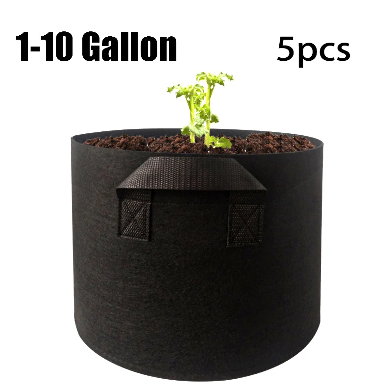 1-10 Gallon 5pcs Plant Grow Bags Garden Tools Fabric Pot Jardim Home Gardening Flowers Plant Growing Grow
1-10 Gallon 5pcs Plant Grow Bags Garden Tools Fabric Pot Jardim Home Gardening Flowers Plant Growing Grow