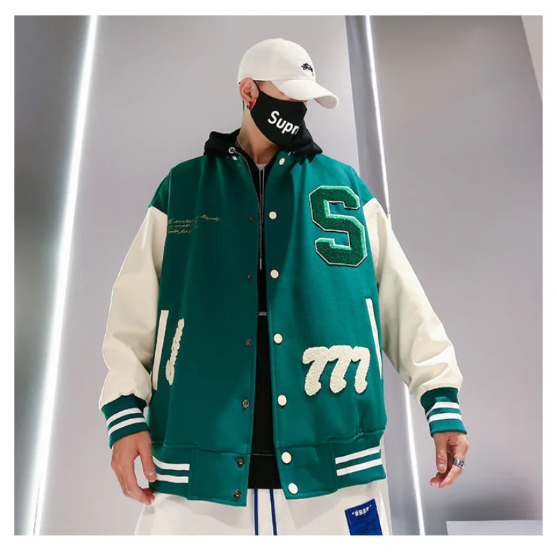 2021 new American letter embroidery jackets coats street hip-hop stitching baseball uniform couple large size loose retro jacket
2021 new American letter embroidery jackets coats street hip-hop stitching baseball uniform couple large size loose retro jacket