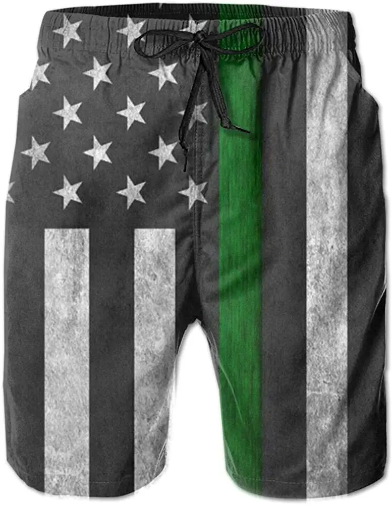 Men's Sweat Shorts Green Line Flag Quick-Dry Swim Trunk Mens Swim Shorts with Mesh Lining
Men's Sweat Shorts Green Line Flag Quick-Dry Swim Trunk Mens Swim Shorts with Mesh Lining