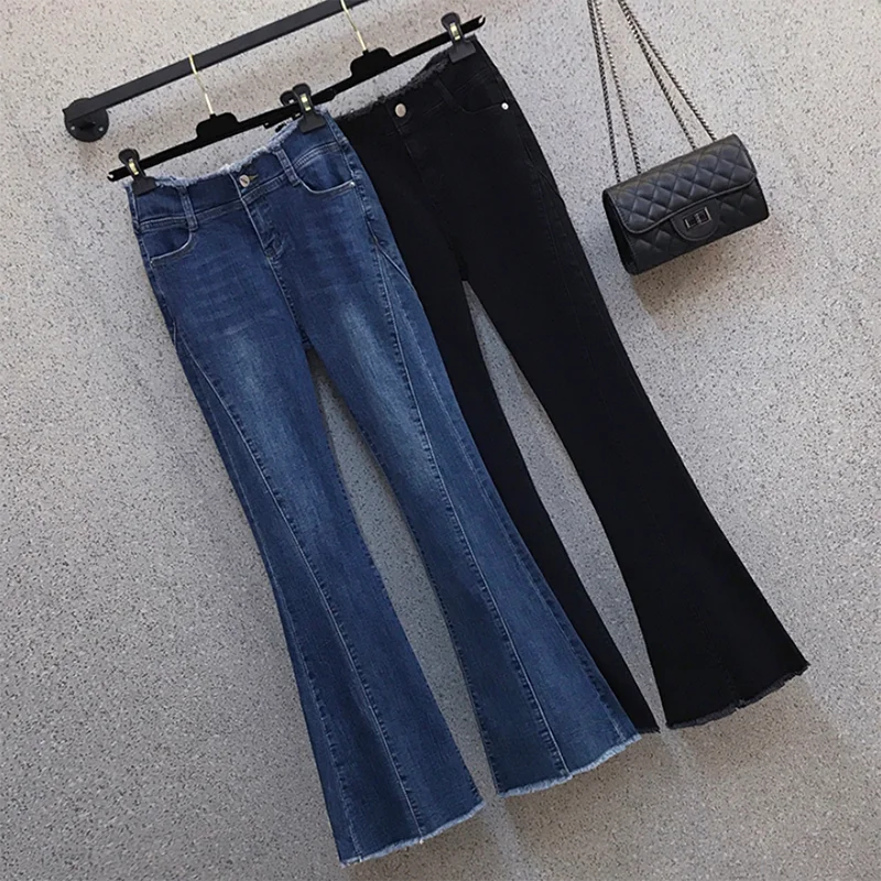 Streetwear Fashion High Waist Women's Jeans Plus size 4XL Women Flare Pants Casual Trousers Female Stretch Denim Pants
Streetwear Fashion High Waist Women's Jeans Plus size 4XL Women Flare Pants Casual Trousers Female Stretch Denim Pants