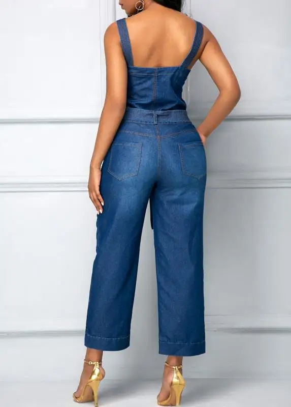 WEPBEL Jeans Overall High Waist Sashes Women's Sexy Denim Jumpsuit Sleeveless V Neck Summer Overalls
WEPBEL Jeans Overall High Waist Sashes Women's Sexy Denim Jumpsuit Sleeveless V Neck Summer Overalls