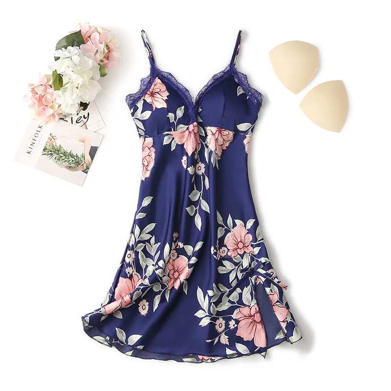 Sexy Print Suspender Nightgown&Sleepshirt Summer Backless Womens Lace Nightdress With Chest Pads Home Wear Nighty Dress
Sexy Print Suspender Nightgown&Sleepshirt Summer Backless Womens Lace Nightdress With Chest Pads Home Wear Nighty Dress