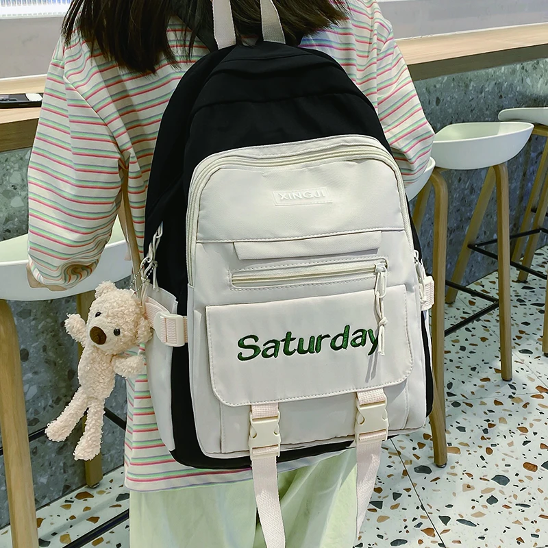 Simple Women Nylon Backpack for Cute Girls Panelled School Bag High Quality Anti Theft Rucksack Large Capacity Canvas Mochila
Simple Women Nylon Backpack for Cute Girls Panelled School Bag High Quality Anti Theft Rucksack Large Capacity Canvas Mochila