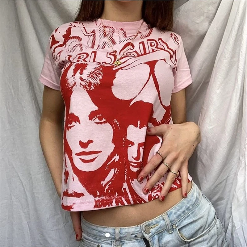 Harajuku Print T-shirt Women Vintage Crop Top Aesthetic Summer Slim Fit Tees Tops Streetwear Graphic Tee T Shirt for Women
Harajuku Print T-shirt Women Vintage Crop Top Aesthetic Summer Slim Fit Tees Tops Streetwear Graphic Tee T Shirt for Women