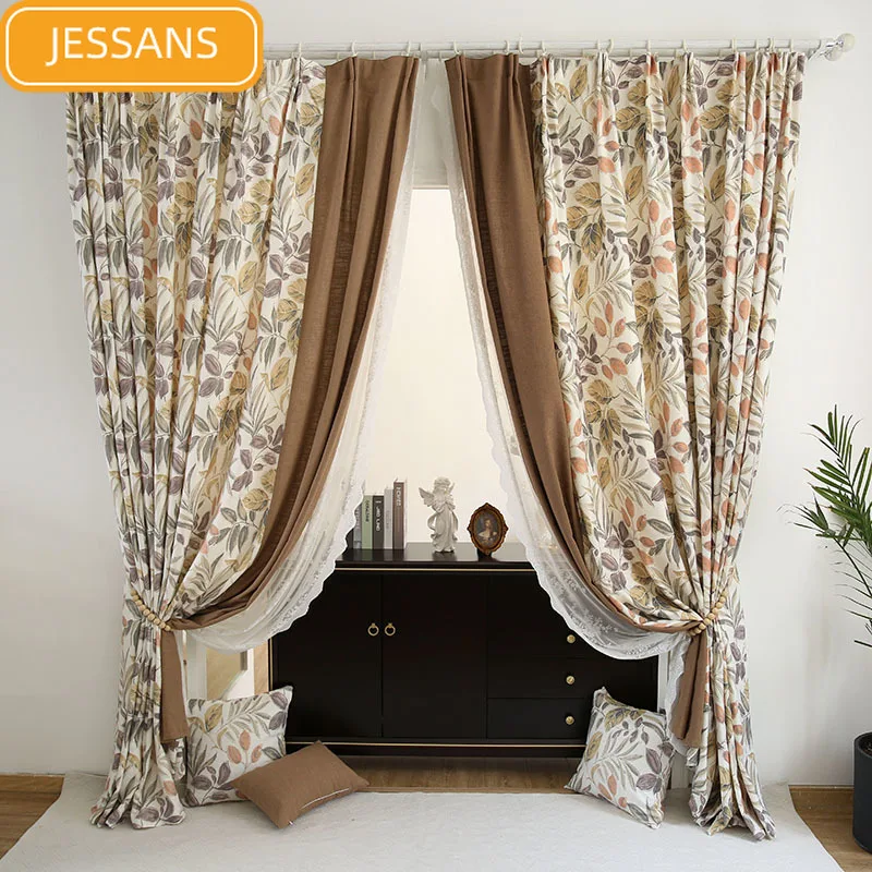 American High-grade Cotton and Linen Printing Splicing Curtains Lace Screens Curtain for Living Room Bedroom Custom Products
American High-grade Cotton and Linen Printing Splicing Curtains Lace Screens Curtain for Living Room Bedroom Custom Products