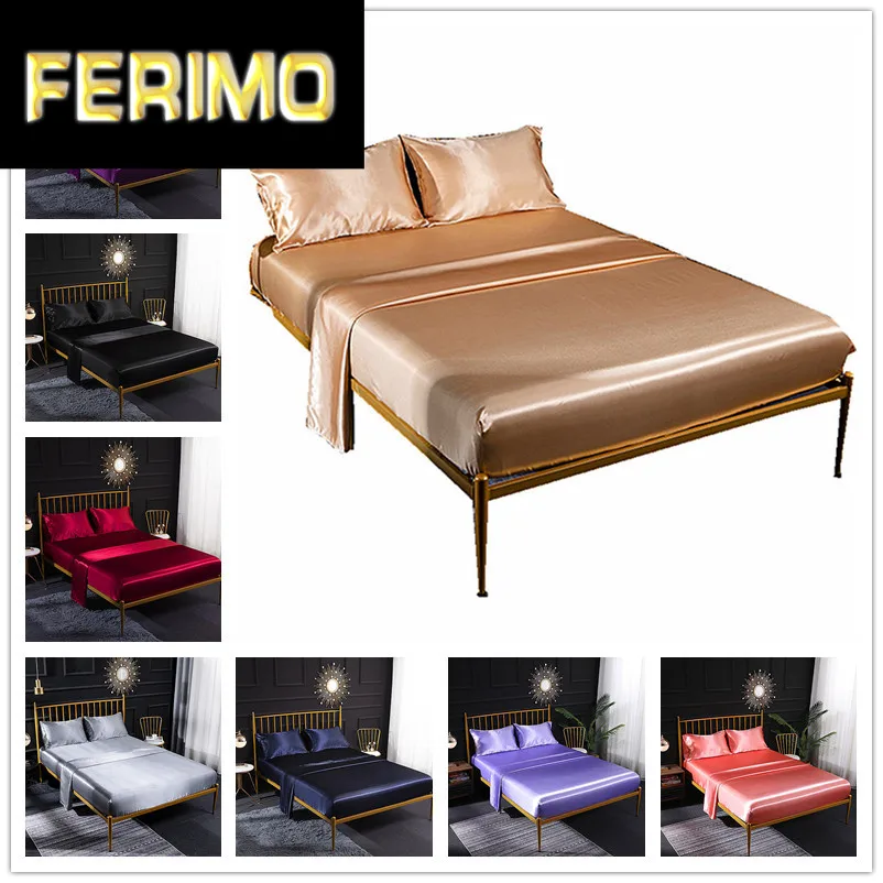 High quality Bedsheet Satin Silk Mattress Cover Set King Size satin Bedsheet Smooth Soft Cool 2pcs Bed Sheets 2pcs pillowcase
High quality Bedsheet Satin Silk Mattress Cover Set King Size satin Bedsheet Smooth Soft Cool 2pcs Bed Sheets 2pcs pillowcase