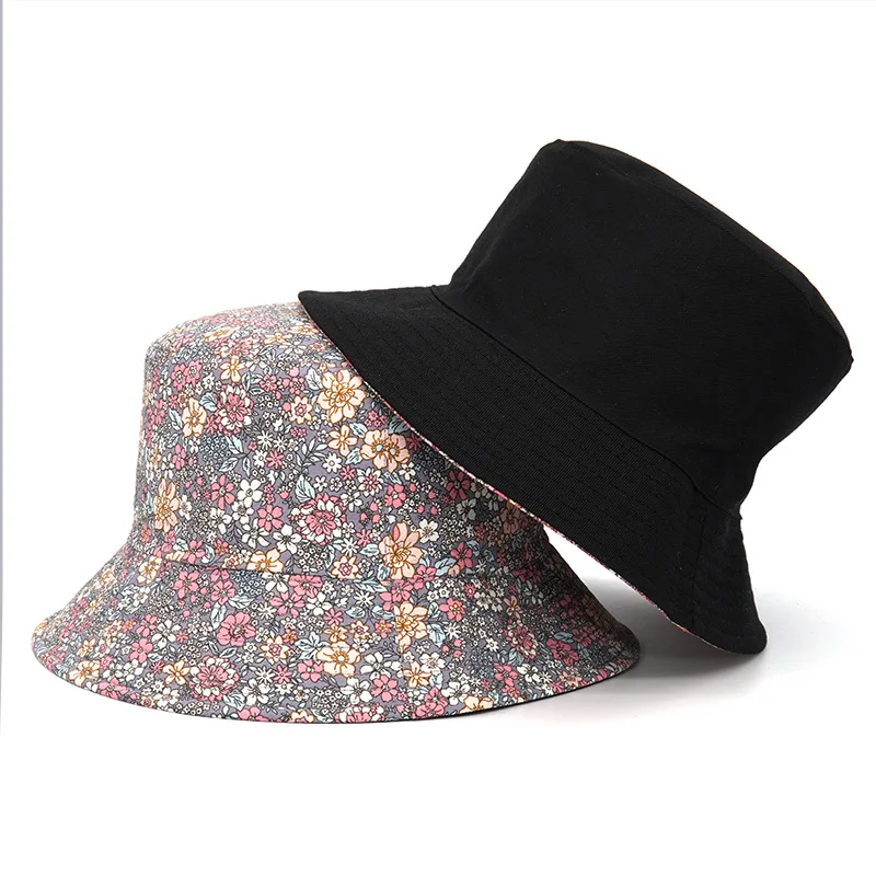 New Fashion Floral Print Bucket Hat Women Double Side Cotton Reversible Sun Protection Cap Female Panama Fisherman Hats
New Fashion Floral Print Bucket Hat Women Double Side Cotton Reversible Sun Protection Cap Female Panama Fisherman Hats