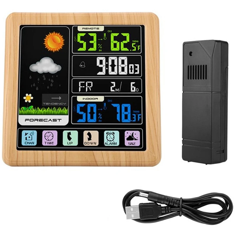 Wireless Weather Station Color Forecast Digital Indoor Outdoor Thermometer With Remote Sensor Humidity Monitor Barom | Дом и сад