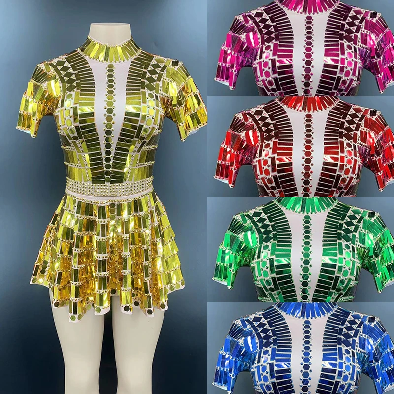 New Jazz Dance Costumes For Women Adult Nightclub Female Singer Sexy Mirror Sequin Dress Festival Party Rave Outfits DQL4341
New Jazz Dance Costumes For Women Adult Nightclub Female Singer Sexy Mirror Sequin Dress Festival Party Rave Outfits DQL4341
