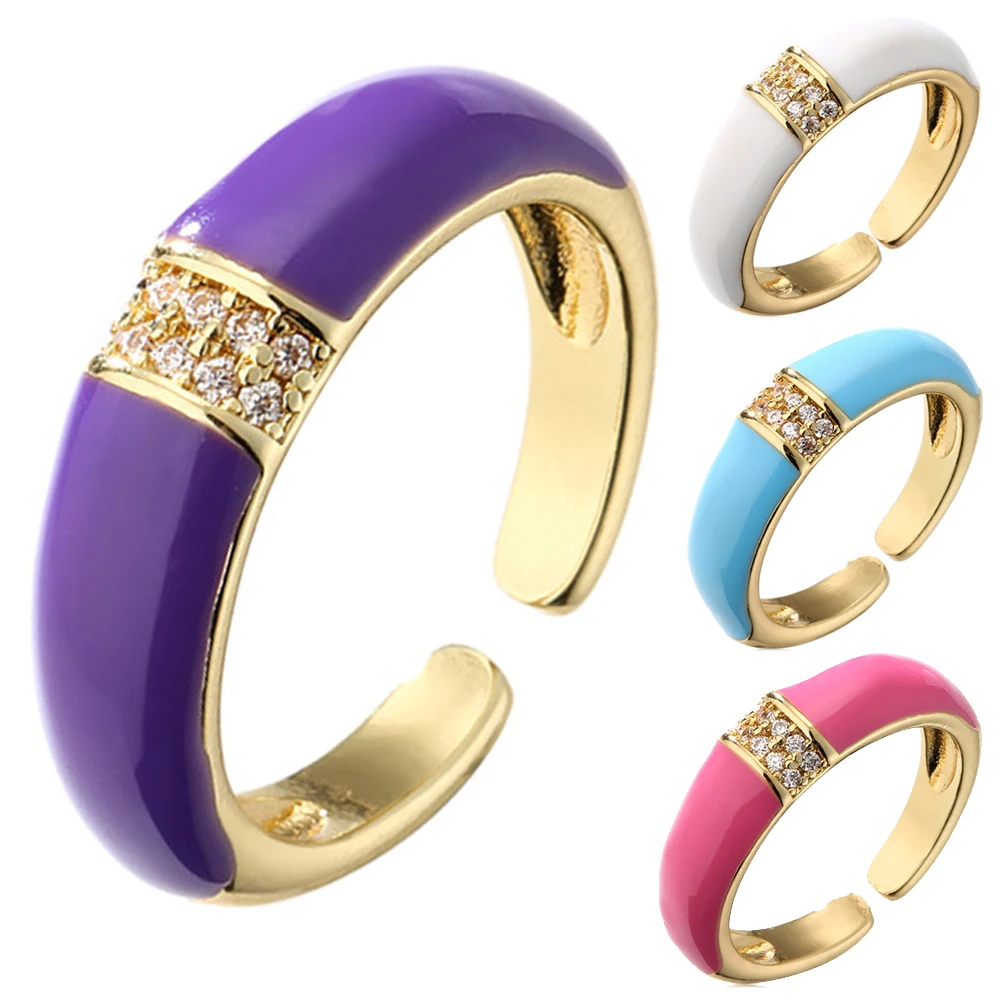 2021 New Minimalist Glossy Surface Dripping Oil Micro inlay Drill Rings For Women Lady's Gold Color Red Green Finger Ring Jewelr
2021 New Minimalist Glossy Surface Dripping Oil Micro inlay Drill Rings For Women Lady's Gold Color Red Green Finger Ring Jewelr