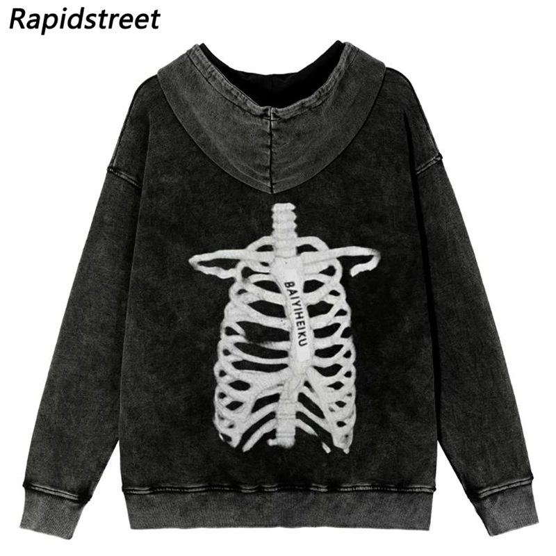 Streetwear Sweatshirt Hip Hop Hoodie Skeleton Print Oversize Washed Pullover 2021 Men Harajuku Cotton Loose Hooded Hoodie Black
Streetwear Sweatshirt Hip Hop Hoodie Skeleton Print Oversize Washed Pullover 2021 Men Harajuku Cotton Loose Hooded Hoodie Black