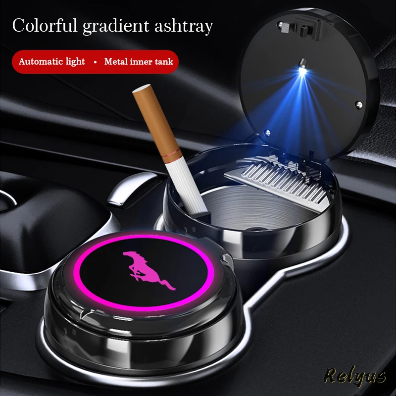 Luminous Car Logo Ashtray With Led Colorful Atmosphere Light For Ford Mustang GT SHELBY Convertible Coupe Auto Accessories
Luminous Car Logo Ashtray With Led Colorful Atmosphere Light For Ford Mustang GT SHELBY Convertible Coupe Auto Accessories