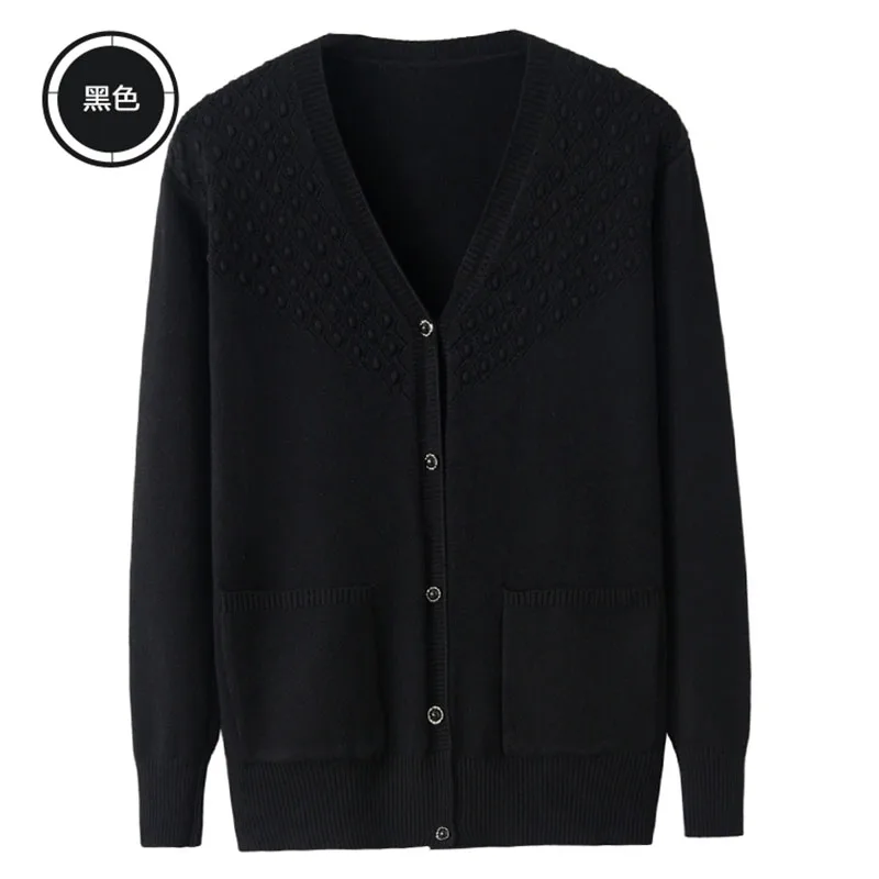 Middle-aged Sweater Women Fashion Cardigan Spring Autumn Knitted Coat Long Sleeve V-neck Single-Breasted High Quality Top Jacket
Middle-aged Sweater Women Fashion Cardigan Spring Autumn Knitted Coat Long Sleeve V-neck Single-Breasted High Quality Top Jacket