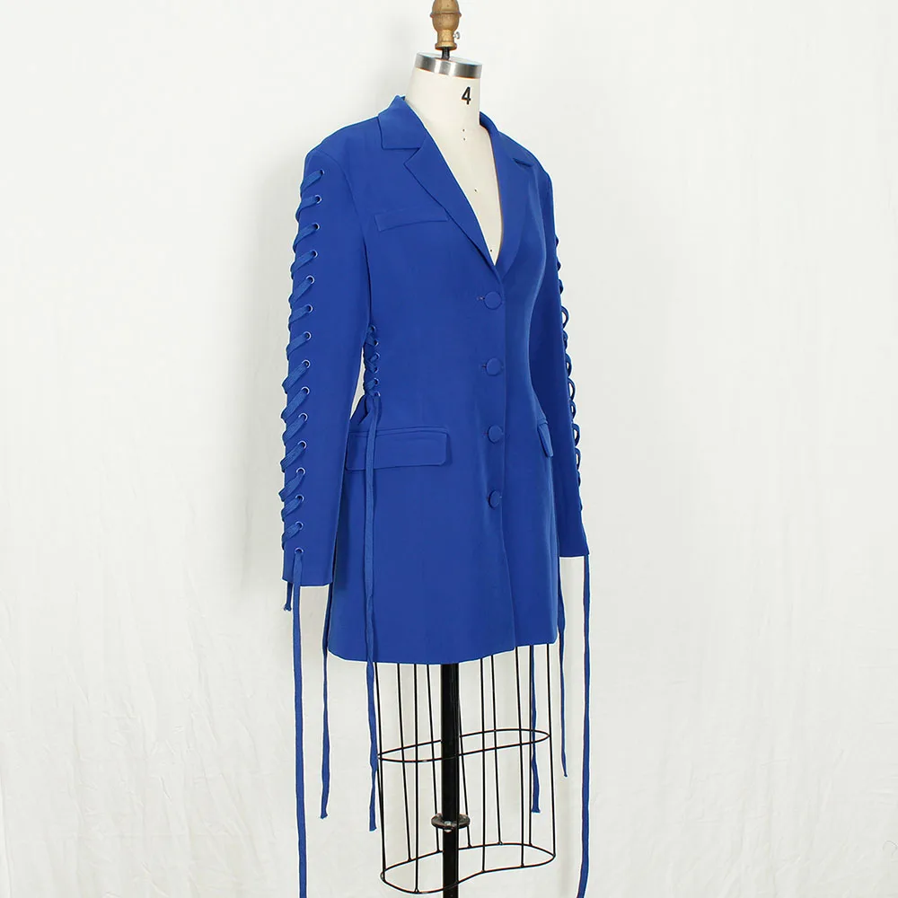 Autumn New 2021 Fashion Temperament Solid Color Commute Blue Single-breasted Bandage Casual Blazer Western Style Long Sleeve
Autumn New 2021 Fashion Temperament Solid Color Commute Blue Single-breasted Bandage Casual Blazer Western Style Long Sleeve