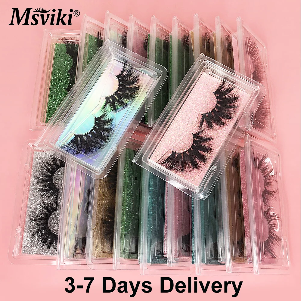 

25MM Mink Eyelashes Vendor Handmade Fluffy 5D Mink Lashes Packaging Box Bulk Cruelty-Free Natural Curly 3D Fake Lashes Wholesale