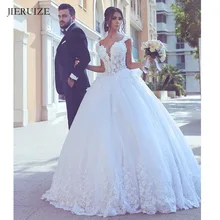 Винтажное кружевное бальное платье JIERUIZE свадебные платья со