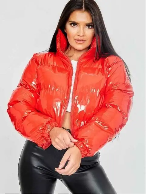 Women Zip Up Cropped Bubble Coat Streetwear PU Latex Leather Puffer Jacket Winter Clothes Woman Glossy Parkas
Women Zip Up Cropped Bubble Coat Streetwear PU Latex Leather Puffer Jacket Winter Clothes Woman Glossy Parkas