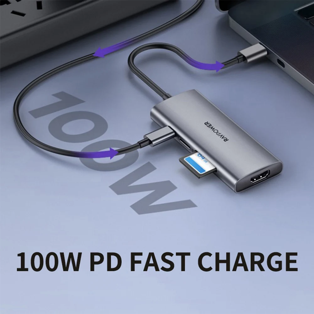 Док-станция 7 в 1, 100 Вт, USB C-концентратор для RAVPOWER, многофункциональный преобразователь для Macbook, ноутбука, телефона
Док-станция 7 в 1, 100 Вт, USB C-концентратор для RAVPOWER, многофункциональный преобразователь для Macbook, ноутбука, телефона