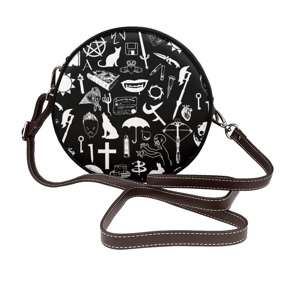 Buffy Symbology White Angel Shoulder Bag Weird Witch Gifts Vintage Round Bag Leather Travel Woman Purse
Buffy Symbology White Angel Shoulder Bag Weird Witch Gifts Vintage Round Bag Leather Travel Woman Purse