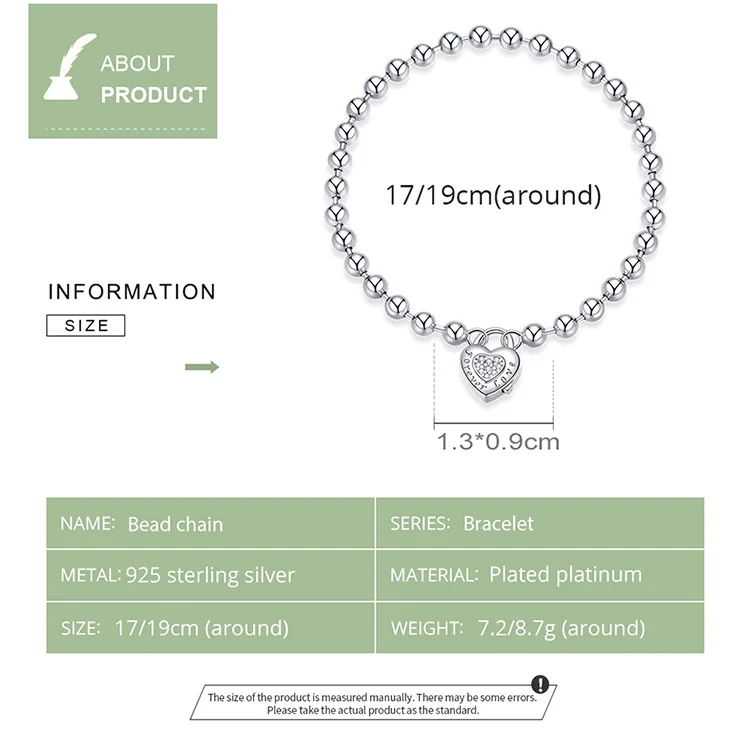 BISAER 2021 Bead Chain Love Bracelet 925 Sterling Silver 925 Shining Zircon Femme Silver Bangle for Women Fine Jewelry HSB203
BISAER 2021 Bead Chain Love Bracelet 925 Sterling Silver 925 Shining Zircon Femme Silver Bangle for Women Fine Jewelry HSB203