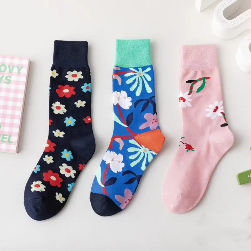 3PCS Socks Plants Flowers Casual Fashion Tube Sock Pastoral Style Men and Women The Same Style Long Tube Pile Socks Cotton Socks 
3PCS Socks Plants Flowers Casual Fashion Tube Sock Pastoral Style Men and Women The Same Style Long Tube Pile Socks Cotton Socks
