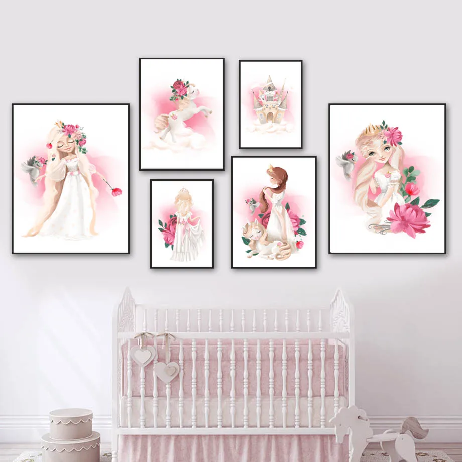 Cartoon Castle Flower Princess Unicorn Wall Art Canvas Painting Nordic Posters And Prints Wall Pictures Kids Room Nursery Decor
Cartoon Castle Flower Princess Unicorn Wall Art Canvas Painting Nordic Posters And Prints Wall Pictures Kids Room Nursery Decor