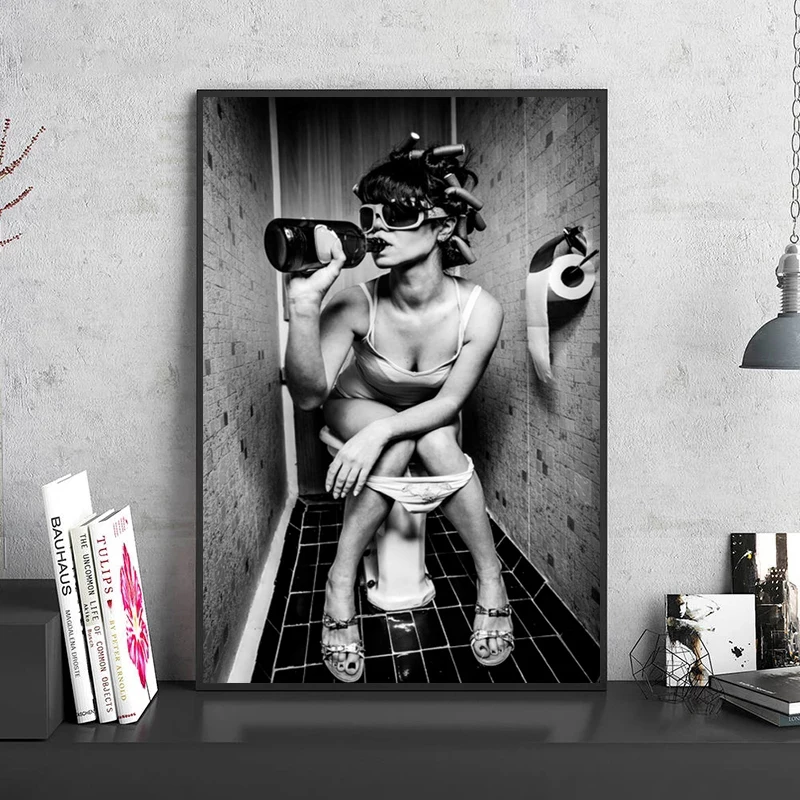 Black White Sexy Girl Smoking Drinking Sits in a Toilet Canvas Painting Posters and Prints Wall Art Woman Picture Home Design
Black White Sexy Girl Smoking Drinking Sits in a Toilet Canvas Painting Posters and Prints Wall Art Woman Picture Home Design