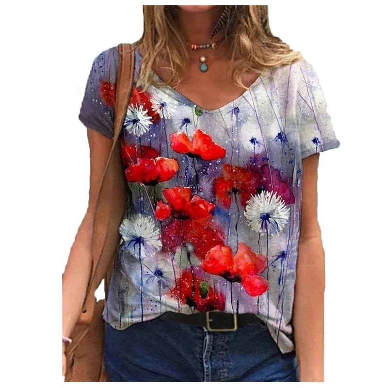 Women's summer top Short Sleeve Loose 3D Dragonfly Animal Print T-shirts for girl Casual VNeck Ladies Oversized Tee Plus Size
Women's summer top Short Sleeve Loose 3D Dragonfly Animal Print T-shirts for girl Casual VNeck Ladies Oversized Tee Plus Size